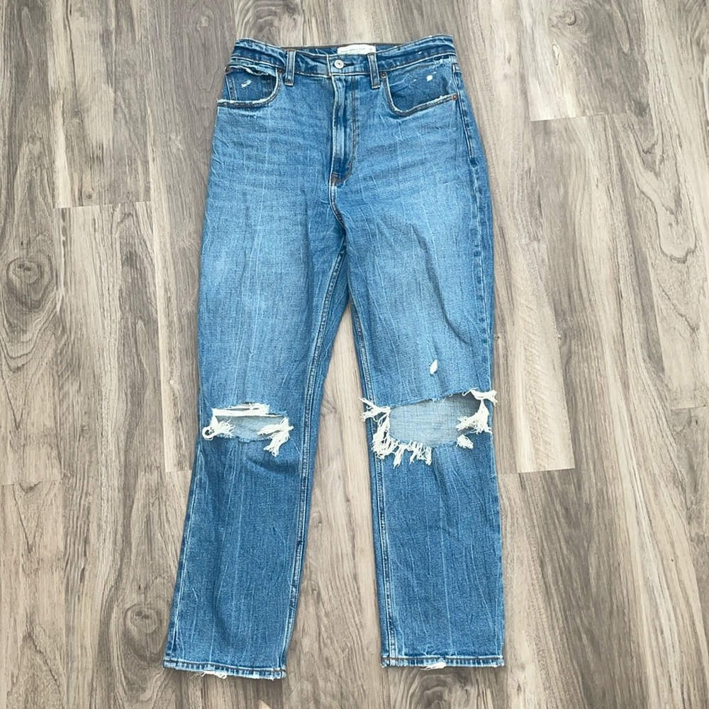Abercrombie Ankle Straight Ultra High Rise Jeans